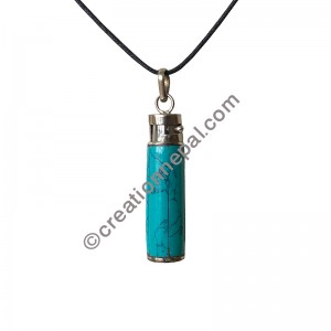 Turquoise tube pendant