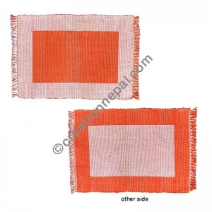 Dining table placemat orange white