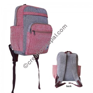 Hemp black and red backpack