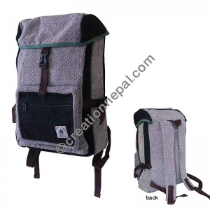 Hemp two compartment rucksack