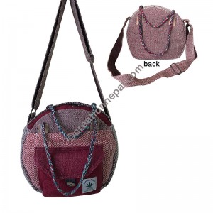 Round shape hemp cross body bag