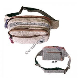 Natural white hemp box belt bag