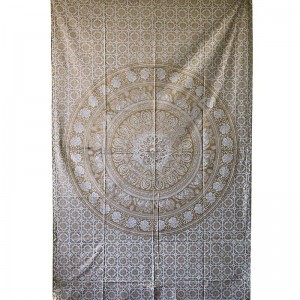 Golden prints elephant Mandala tapestry