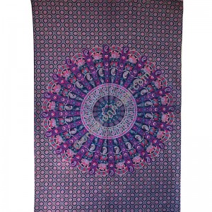 Circle mandala purple printed tapestry