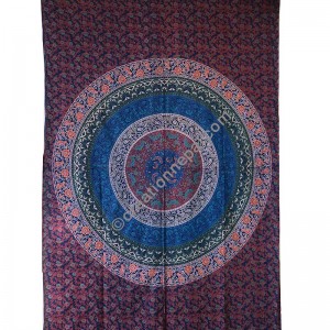 Circle mandala printed brown tapestry