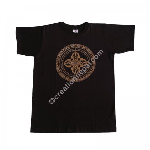 Vajra mandala print stretchy cotton T-shirt