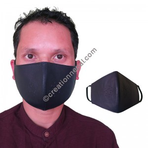 Leather purple color face mask