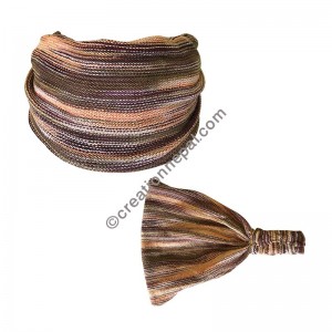 Cotton knitting brown-green mixed headband