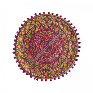 Circles embroidery cushion cover