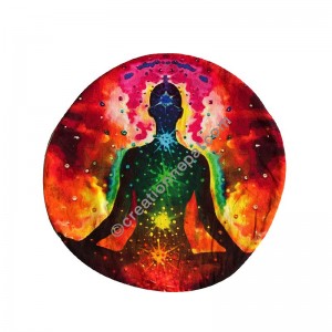 Light of meditation round cushion cover
