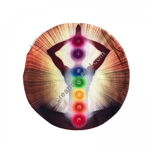 7 Chakra meditation round cushion cover