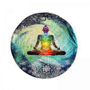 Meditation earth round cushion cover