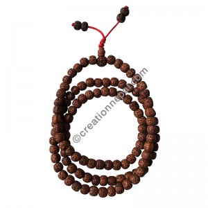 Rubbed 9mm Rudraksha beads Japa Mala