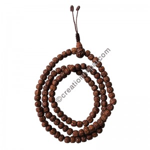 Rubbed 8mm Rudraksha beads Japa Mala