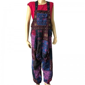 Om mantra print cotton dungaree