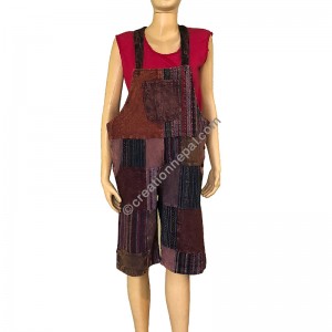 Plain-stripy Gheri patch work Brown overall