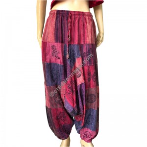 Stripes patches orange tone Aladdin trouser
