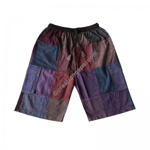 Brown toned plain patch work shorts