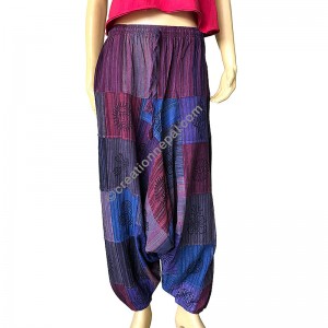 Stripes patches purple tone Aladdin trouser
