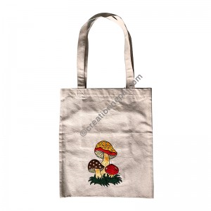 Mushroom art embroidered bag