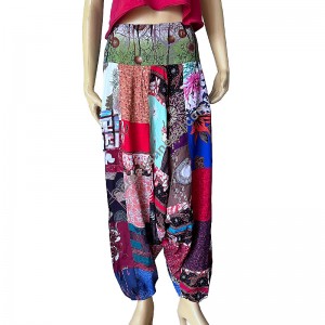 Colorful prints cotton patch trouser