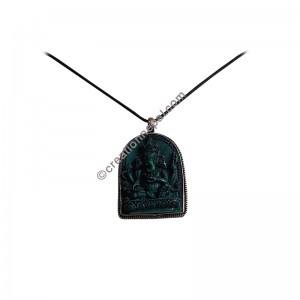 Ganesh turquoise resin pendant