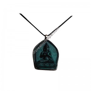 Buddha Dharmachakra Mudra resin pendant