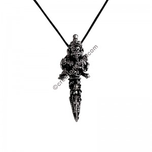 Silver plated Ganesha long pendant