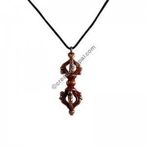 Gold plated brass Dorje pendant