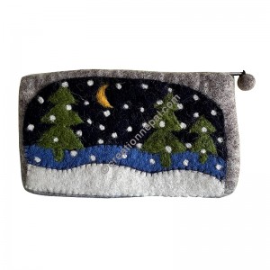 Luminescence night felt hand purse