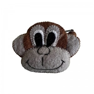 Smily cartoon felt hand purse