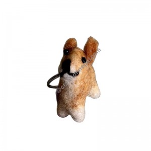 Tiny dog felt key ring