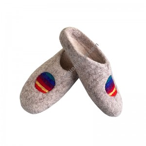 Felt rainbow flag slipper