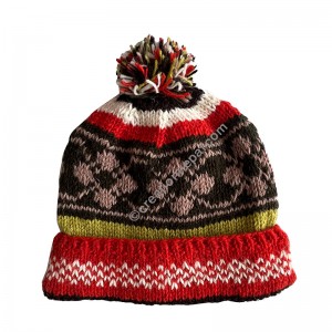 Woolen pompom cap