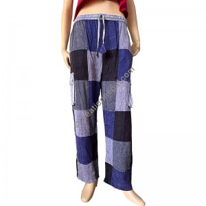Blue patch work trouser