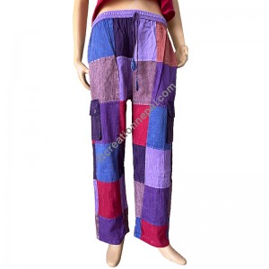 Purple patch work trouser