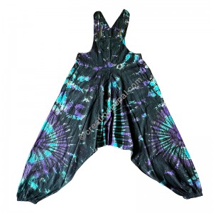 Cotton tie-dye black Dungaree