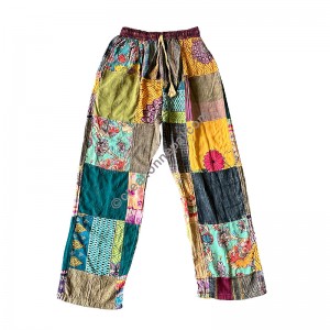 Patch work cotton orange trouser