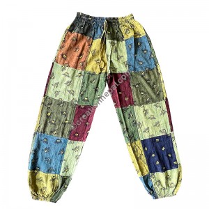Honey bee prints patch work trouser