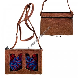 Elephant design denim sling purse