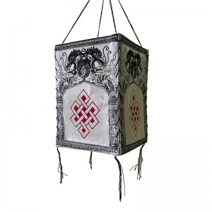 Dragon print endless knot 4-fold lampshade