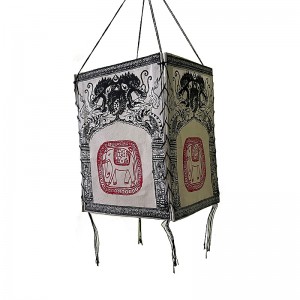 Dragon and elephant prints 4-fold lampshade
