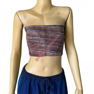 Brown mixed stretchy tubes bra