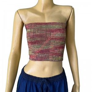 Orange mixed stretchy tubes bra