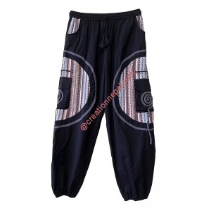 Grey Gheri patch Mandala comfort trouser