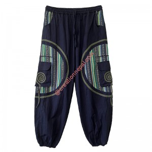 Green Gheri patch Mandala comfort trouser