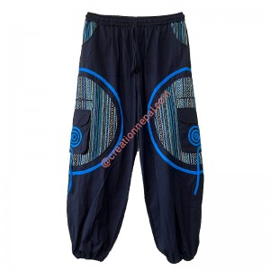 Turquoise Gheri patch Mandala comfort trouser