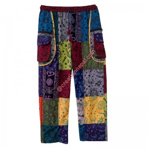 Galaxy prints cotton patch work trouser