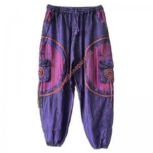 Patch Mandala cotton shine wash PURPLE trouser