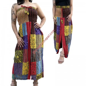2 in 1 patch work dress or skirt